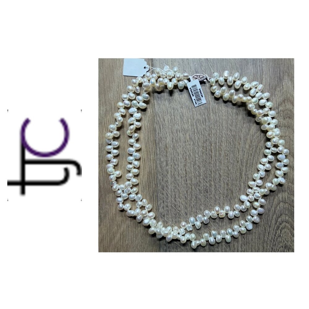 NIB 18" 5-6mmFreshwater Pearl and Sterling Silver Necklace